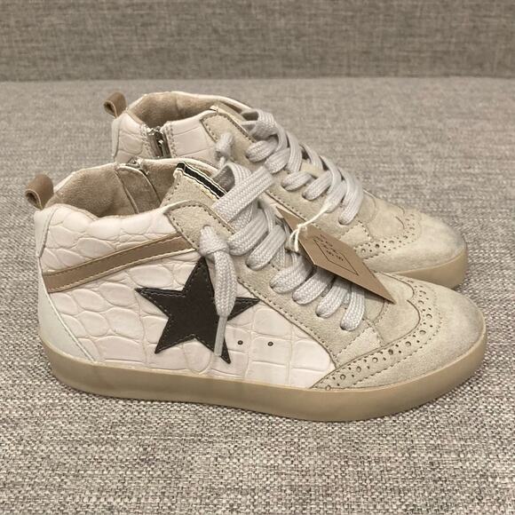 NEW Shu Shop Paulina Kids Sneakers Taupe Croco Brand New in Box Size 13 - Picture 1 of 6